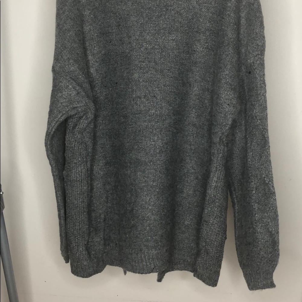 CHARCOAL GREY KNIT CARDIGAN SWEATER - Picture 7 of 8